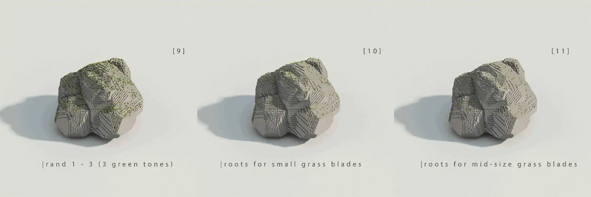 Randomized surface and grass roots